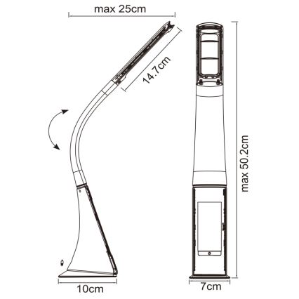 Globo - Ρυθμιζόμενη επιτραπέζια LED λάμπα με έλεγχο αφής και οθόνη LED/6,5W/230V 3000/4500/5800K λευκή