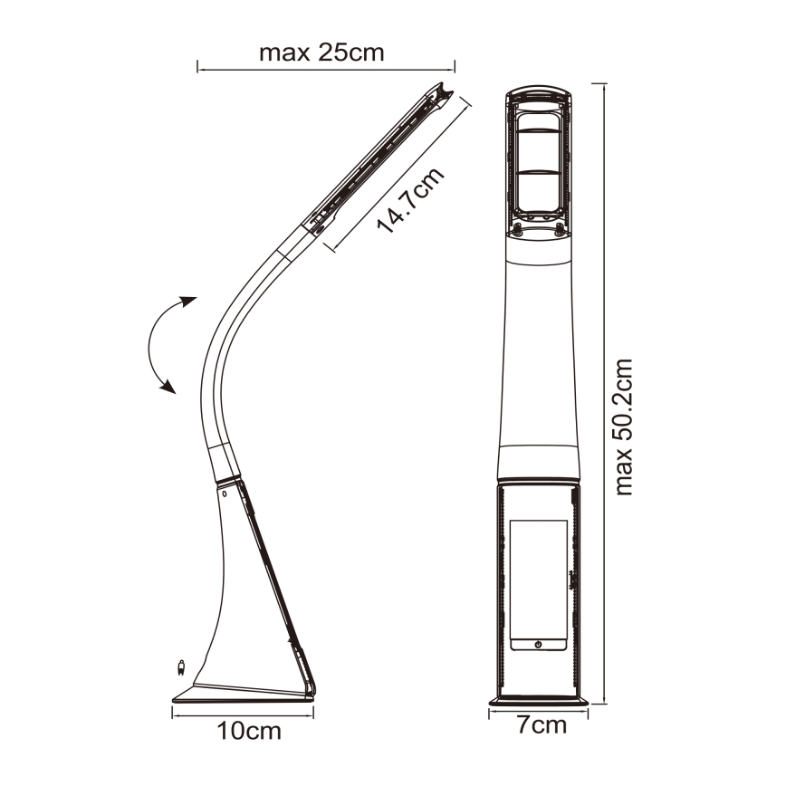 Globo - Ρυθμιζόμενη επιτραπέζια LED λάμπα με έλεγχο αφής και οθόνη LED/6,5W/230V 3000/4500/5800K λευκή