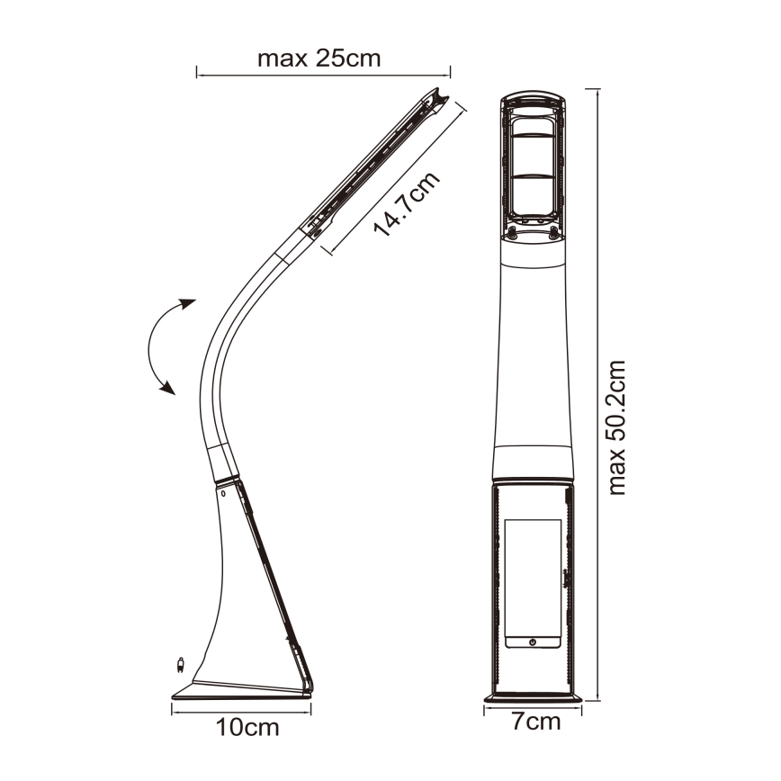 Globo - Ρυθμιζόμενη επιτραπέζια LED λάμπα με οθόνη και λειτουργία αφής LED/6,5W/230V 3000/4500/5800K μαύρη