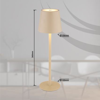 Globo - LED Dimming αφής Εξωτερικού χώρου φωτιστικό LED/3W/3,7V IP44 1800 mAh USB μπεζ