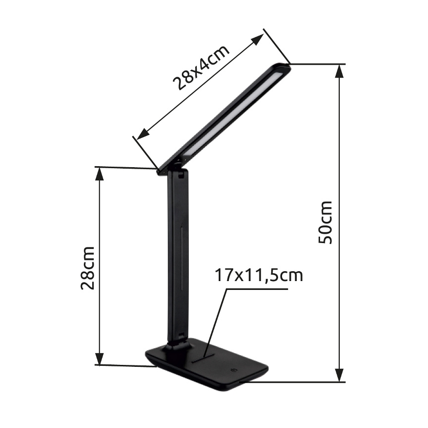 Globo - LED Επιτραπέζια λάμπα αφής dimming LED/5W/230V 2700/4000/6500K μαύρο