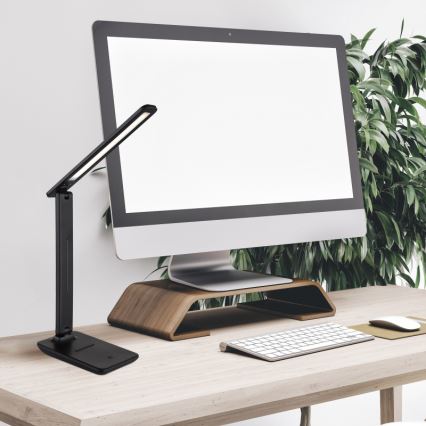 Globo - LED επιτραπέζιο επαναφορτιζόμενο φωτιστικό με λειτουργία αφής και ρυθμιζόμενη ένταση LED/4W/5V 2700/4000/6500K 1800 mAh μαύρο