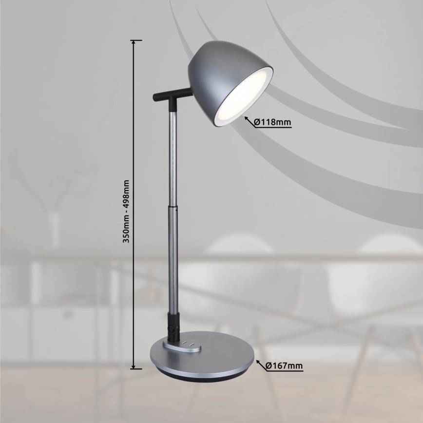 Globo - Επιτραπέζια λάμπα αφής dimming LED LED/7,5W/230V 3000K/4000K/6500K γκρι