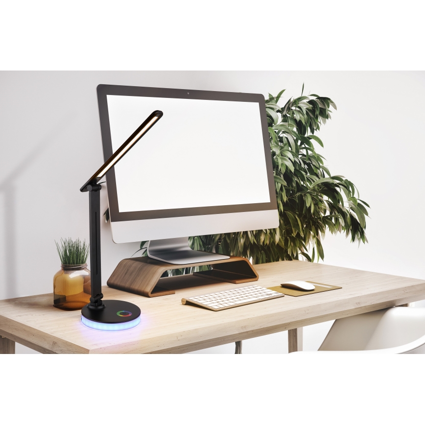 Globo - Ρυθμιζόμενο LED RGBW Επιτραπέζιο Φωτιστικό με Αφής LED/5W/230V + LED/2W 2700K/4000K/6500K μαύρο