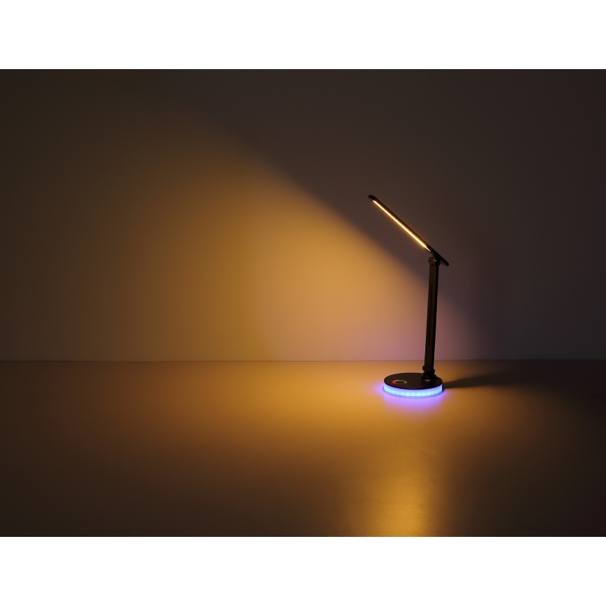 Globo - Ρυθμιζόμενο LED RGBW Επιτραπέζιο Φωτιστικό με Αφής LED/5W/230V + LED/2W 2700K/4000K/6500K μαύρο