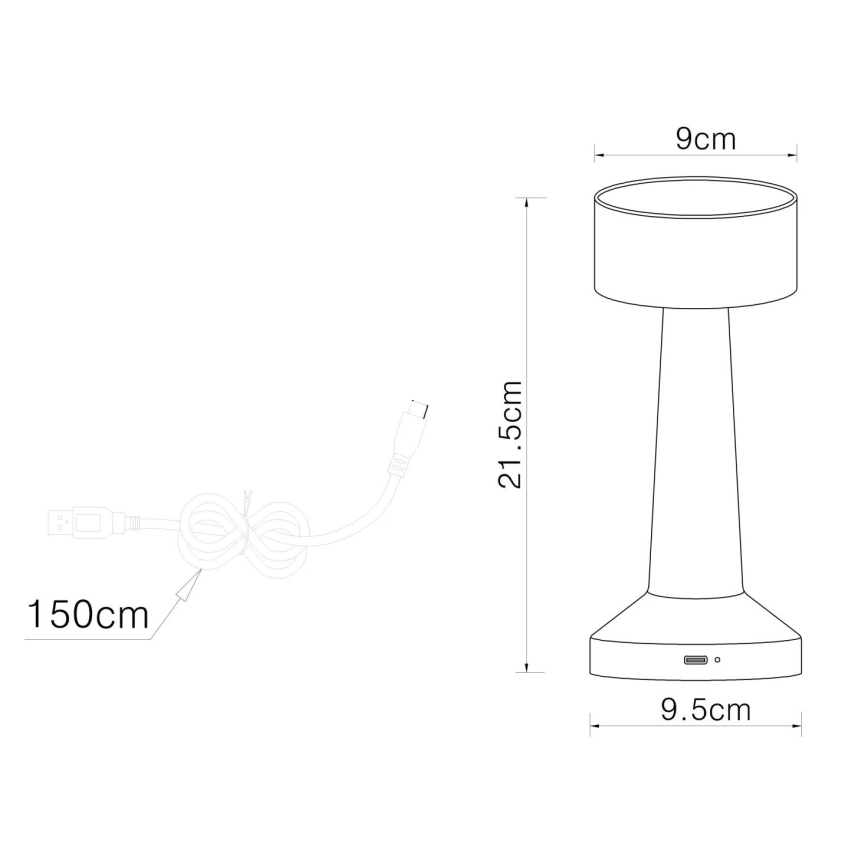 Globo - Επιτραπέζια λάμπα αφής dimming LED LED/1W/3,7V 2700K/4000K/6500K 800 mAh USB λευκό