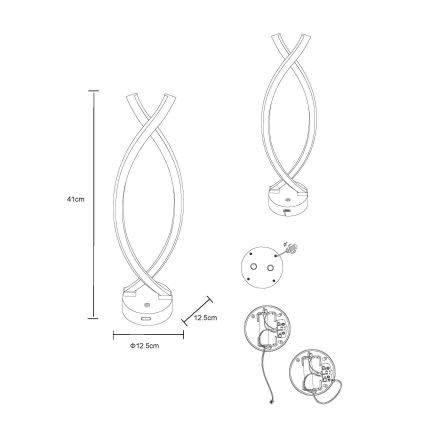 Globo - LED επιτραπέζιο φωτιστικό με αφής και ρύθμιση φωτεινότητας LED/1W/3,7V 3000K 1800 mAh USB μαύρο