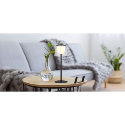 Globo - LED Dimming αφής Εξωτερικού χώρου επιτραπέζιο φωτιστικό LED/1,8W/5V IP44 1800 mAh μαύρο/διαφανές