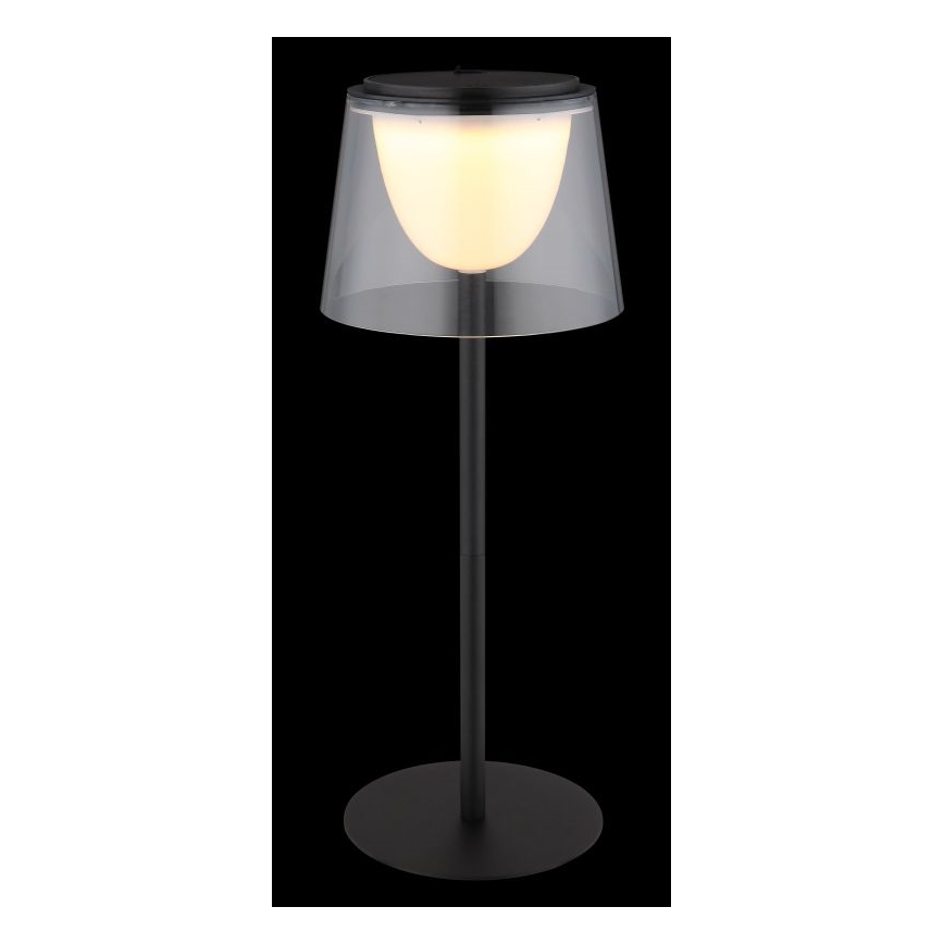 Globo - LED Dimming αφής Εξωτερικού χώρου επιτραπέζιο φωτιστικό LED/1,8W/5V IP44 1800 mAh μαύρο/διαφανές