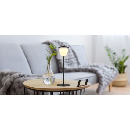 Globo - LED Dimming αφής Εξωτερικού χώρου επιτραπέζιο φωτιστικό LED/1,8W/5V IP44 1800 mAh μαύρο/φιμέ