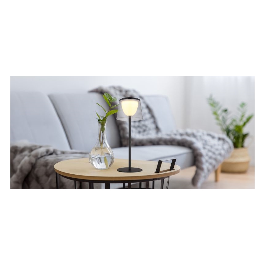 Globo - LED Dimming αφής Εξωτερικού χώρου επιτραπέζιο φωτιστικό LED/1,8W/5V IP44 1800 mAh μαύρο/φιμέ