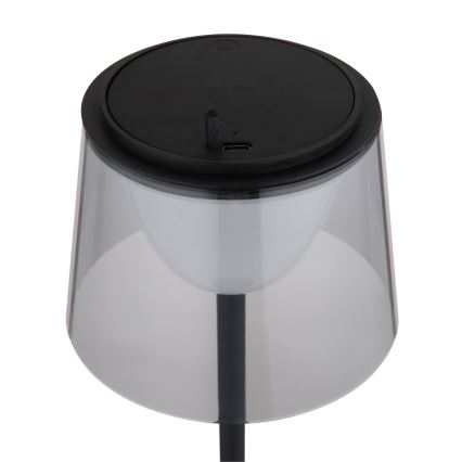 Globo - LED Dimming αφής Εξωτερικού χώρου επιτραπέζιο φωτιστικό LED/1,8W/5V IP44 1800 mAh μαύρο/φιμέ