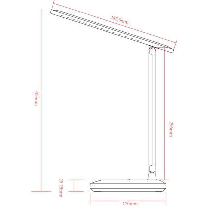 Globo - Ρυθμιζόμενο LED επιτραπέζιο φωτιστικό αφής LED/3W/5V 2800/4000/6500K 1800 mAh μαύρο