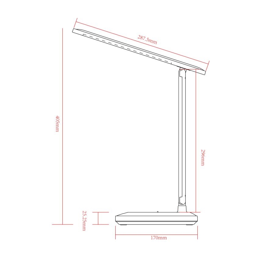 Globo - Ρυθμιζόμενο LED επιτραπέζιο φωτιστικό αφής LED/3W/5V 2800/4000/6500K 1800 mAh μαύρο