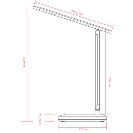 Globo - Ρυθμιζόμενος με αφής επιτραπέζιος φωτισμός LED επαναφορτιζόμενος LED/3W/5V 2800/4000/6500K 1800 mAh λευκός