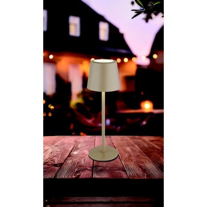 Globo - LED Dimming Εξωτερικού χώρου αφής επιτραπέζιο φωτιστικό LED/2W/5V 3000/4000/6000K 2200 mAh IP44 κρεμ