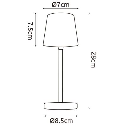 Globo - LED Dimming Εξωτερικού χώρου αφής επιτραπέζιο φωτιστικό LED/2W/5V 3000/4000/6000K 2200 mAh IP44 κρεμ