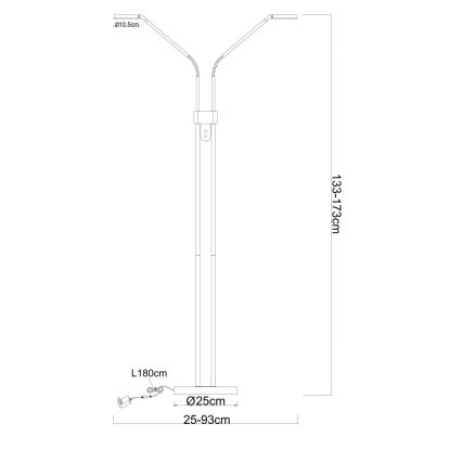 Globo - Ρυθμιζόμενο φωτιστικό δαπέδου LED 2xLED/6,5W/230V 2700/3350/4000K μπεζ