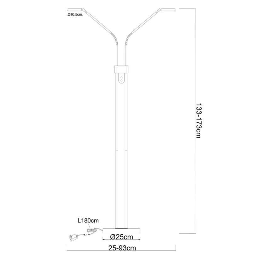 Globo - Ρυθμιζόμενο φωτιστικό δαπέδου LED 2xLED/6,5W/230V 2700/3350/4000K μπεζ