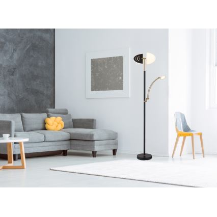 Globo - Ρυθμιζόμενο επιδαπέδιο φωτιστικό LED/40W/230V + LED/5,5W 2700/4000/6000K μαύρο