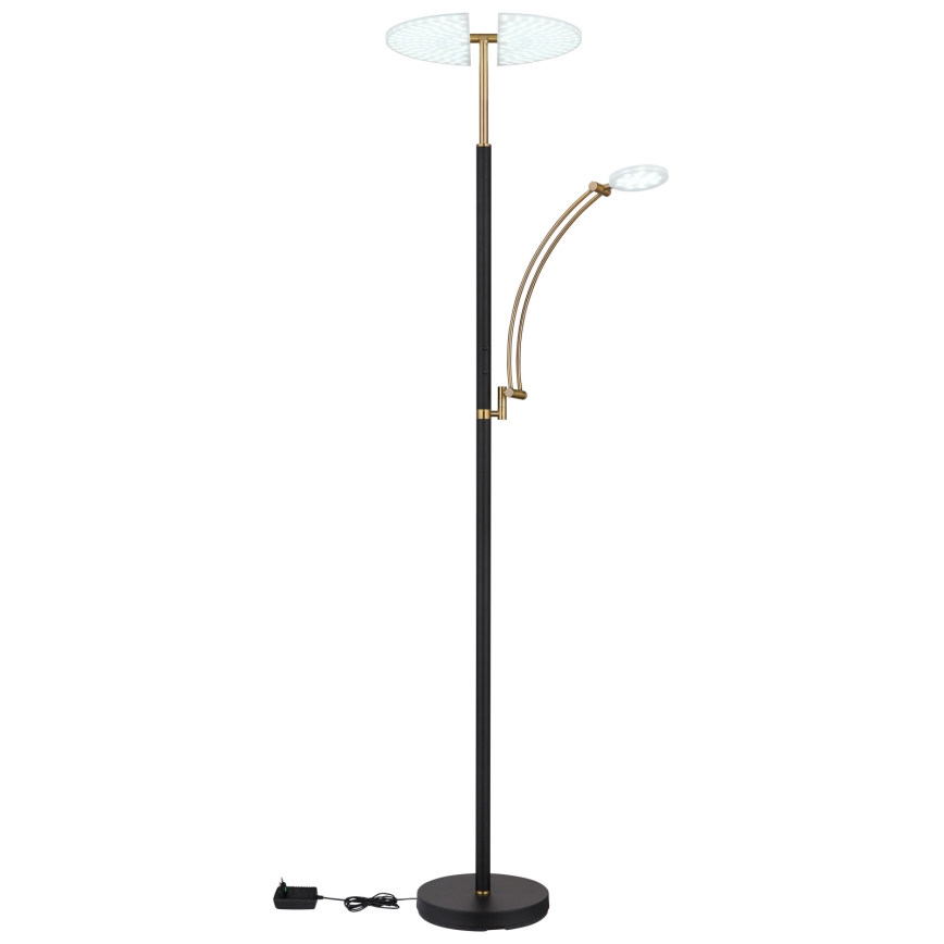 Globo - Ρυθμιζόμενο επιδαπέδιο φωτιστικό LED/40W/230V + LED/5,5W 2700/4000/6000K μαύρο