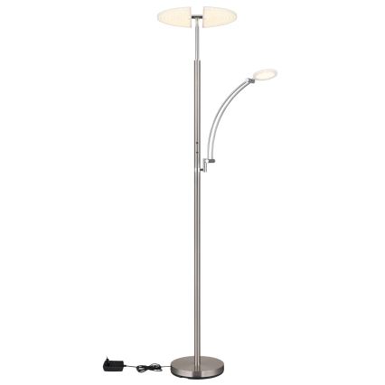 Globo - Ρυθμιζόμενο επιδαπέδιο φωτιστικό LED/40W/230V + LED/5,5W 2700/4000/6000K ματ χρώμιο