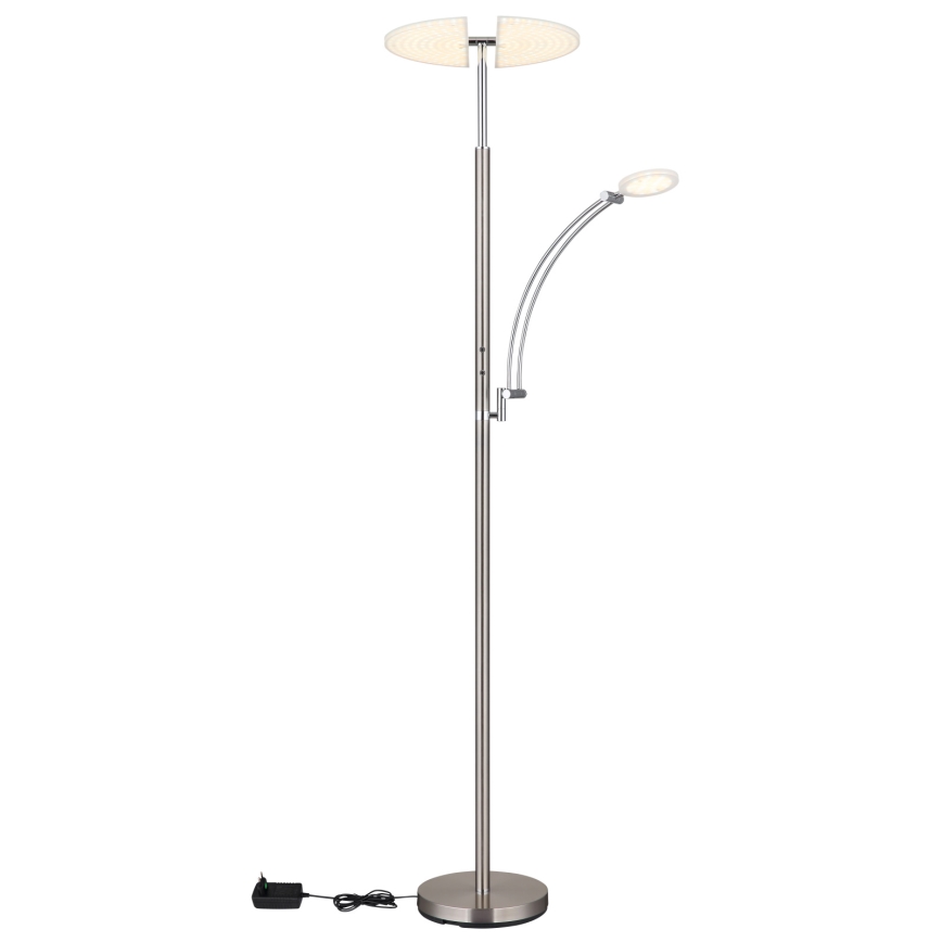 Globo - Ρυθμιζόμενο επιδαπέδιο φωτιστικό LED/40W/230V + LED/5,5W 2700/4000/6000K ματ χρώμιο