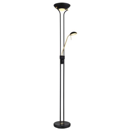 Globo - Φωτιστικό δαπέδου LED Dimmable LED/20W/230V + LED/5,5W 3000K μαύρο/χρυσό