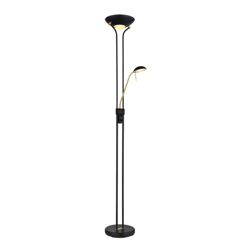 Globo - Φωτιστικό δαπέδου LED Dimmable LED/20W/230V + LED/5,5W 3000K μαύρο/χρυσό