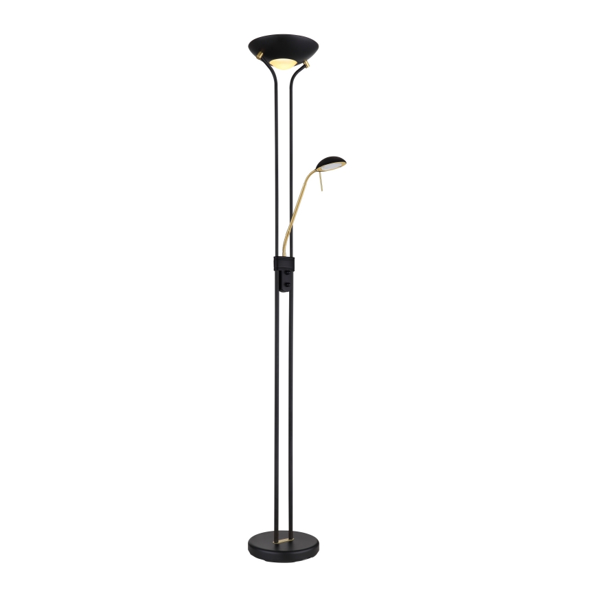Globo - Φωτιστικό δαπέδου LED Dimmable LED/20W/230V + LED/5,5W 3000K μαύρο/χρυσό