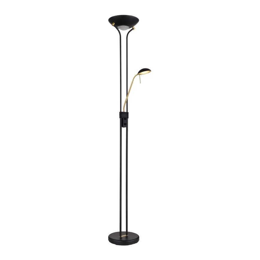 Globo - Φωτιστικό δαπέδου LED Dimmable LED/20W/230V + LED/5,5W 3000K μαύρο/χρυσό