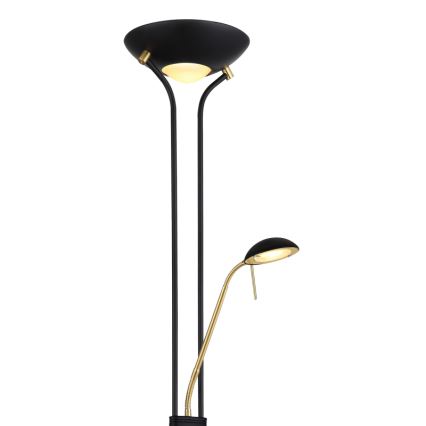 Globo - Φωτιστικό δαπέδου LED Dimmable LED/20W/230V + LED/5,5W 3000K μαύρο/χρυσό