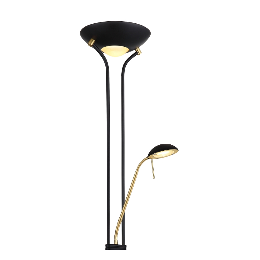 Globo - Φωτιστικό δαπέδου LED Dimmable LED/20W/230V + LED/5,5W 3000K μαύρο/χρυσό