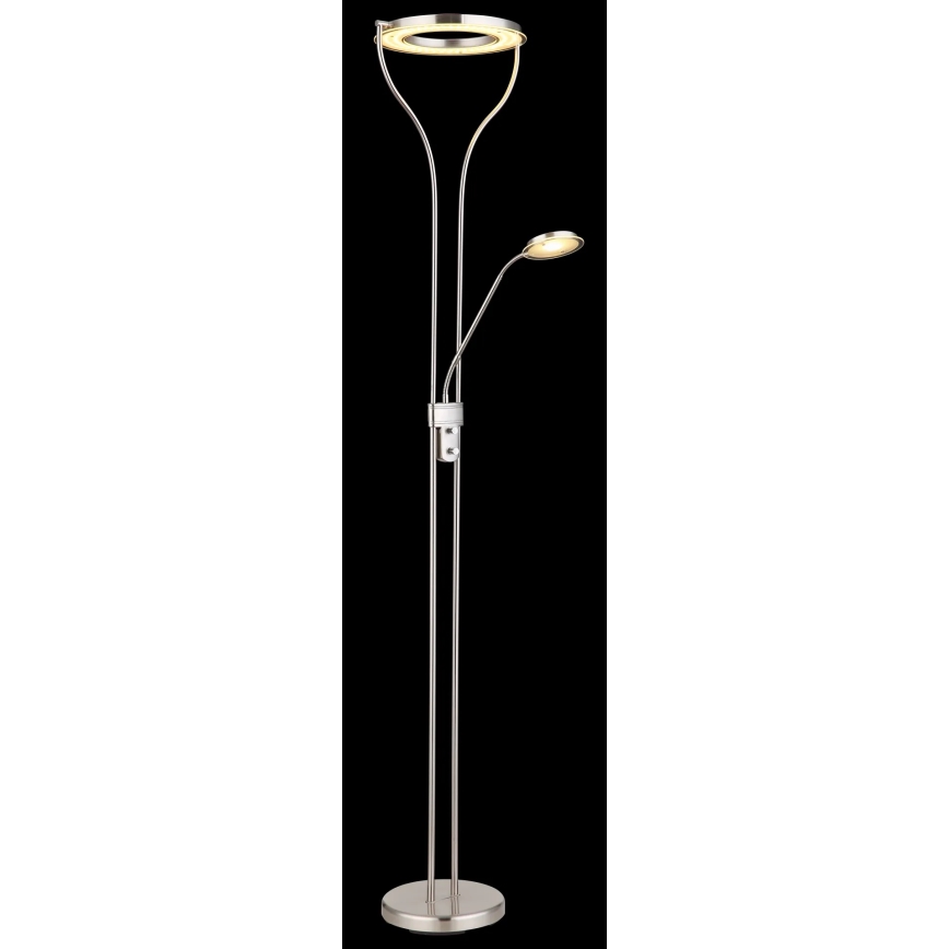 Globo - Ρυθμιζόμενο επιδαπέδιο φωτιστικό LED/20W/230V + LED/4W 3000K ματ χρώμιο