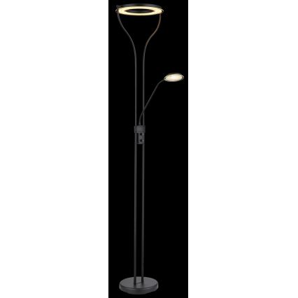 Globo - Ρυθμιζόμενο επιδαπέδιο φωτιστικό LED/20W/230V + LED/4W 3000K μαύρο