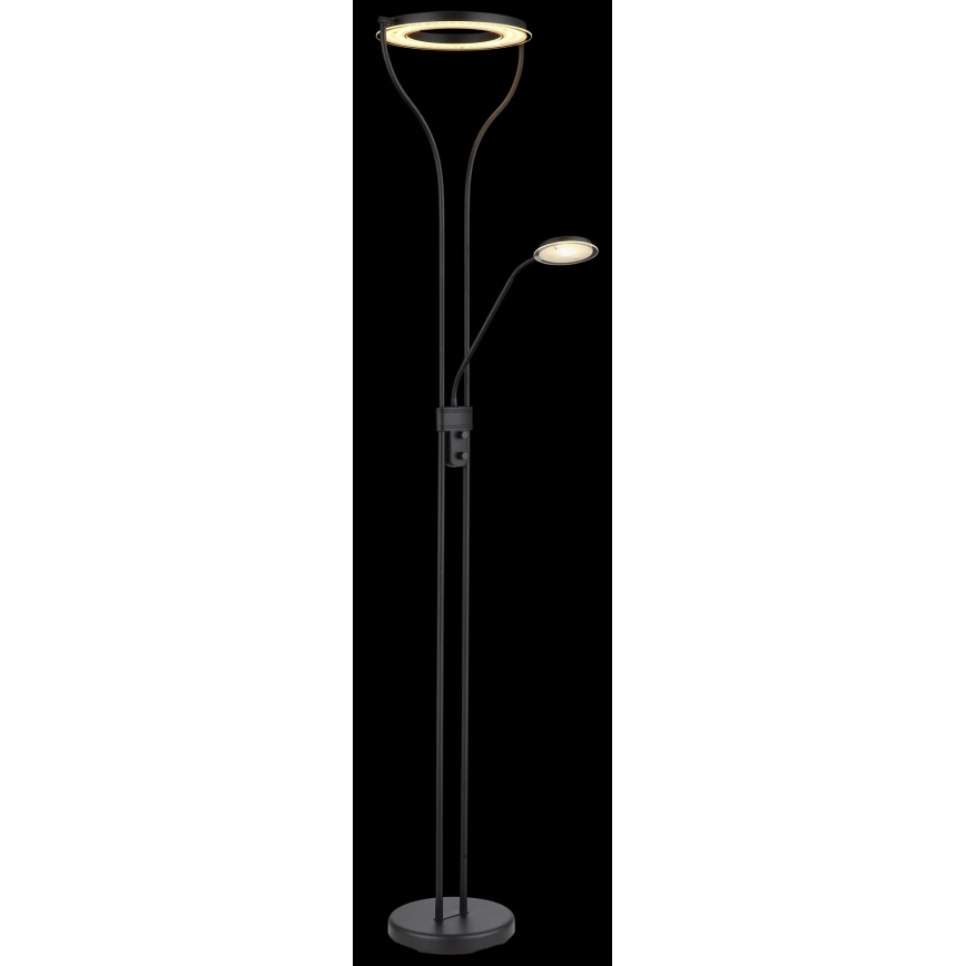 Globo - Ρυθμιζόμενο επιδαπέδιο φωτιστικό LED/20W/230V + LED/4W 3000K μαύρο