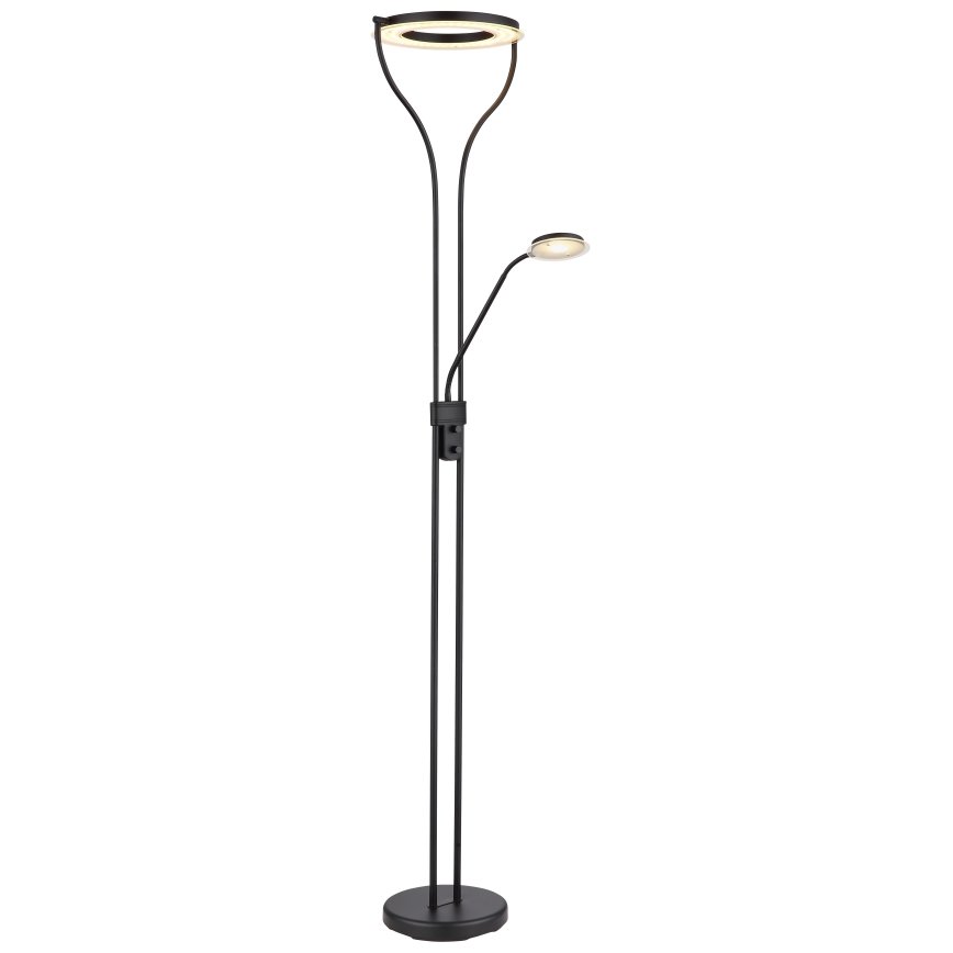 Globo - Ρυθμιζόμενο επιδαπέδιο φωτιστικό LED/20W/230V + LED/4W 3000K μαύρο