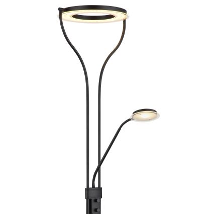 Globo - Ρυθμιζόμενο επιδαπέδιο φωτιστικό LED/20W/230V + LED/4W 3000K μαύρο