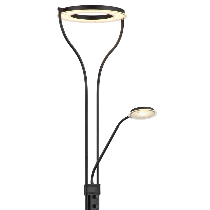 Globo - Ρυθμιζόμενο επιδαπέδιο φωτιστικό LED/20W/230V + LED/4W 3000K μαύρο