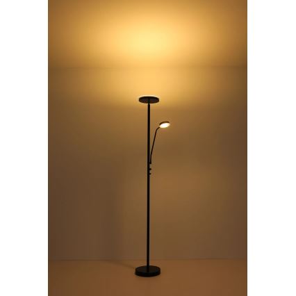 Globo - Ρυθμιζόμενο επιδαπέδιο φωτιστικό LED/18,5W/230V + LED/4,5W 3000K μαύρο