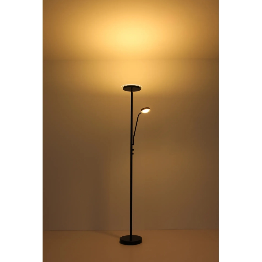 Globo - Ρυθμιζόμενο επιδαπέδιο φωτιστικό LED/18,5W/230V + LED/4,5W 3000K μαύρο