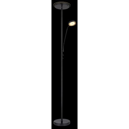 Globo - Ρυθμιζόμενο επιδαπέδιο φωτιστικό LED/18,5W/230V + LED/4,5W 3000K μαύρο