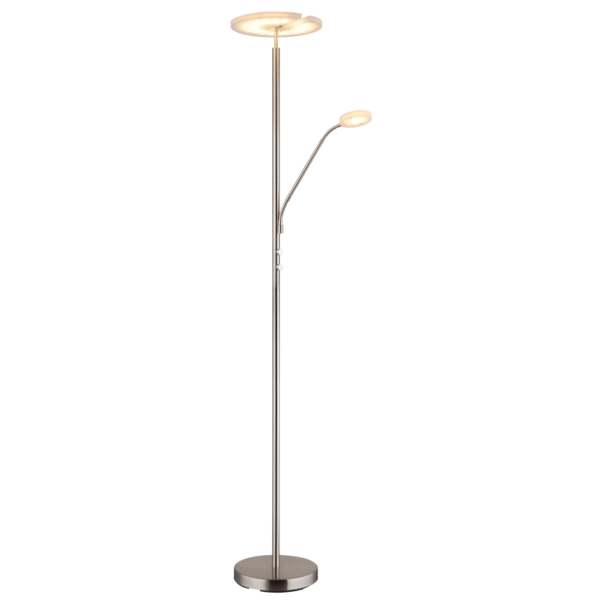 Globo - LED Ρυθμιζόμενο επιδαπέδιο φωτιστικό LED/28W/230V + LED/5W 3000K γυαλιστερό χρώμιο