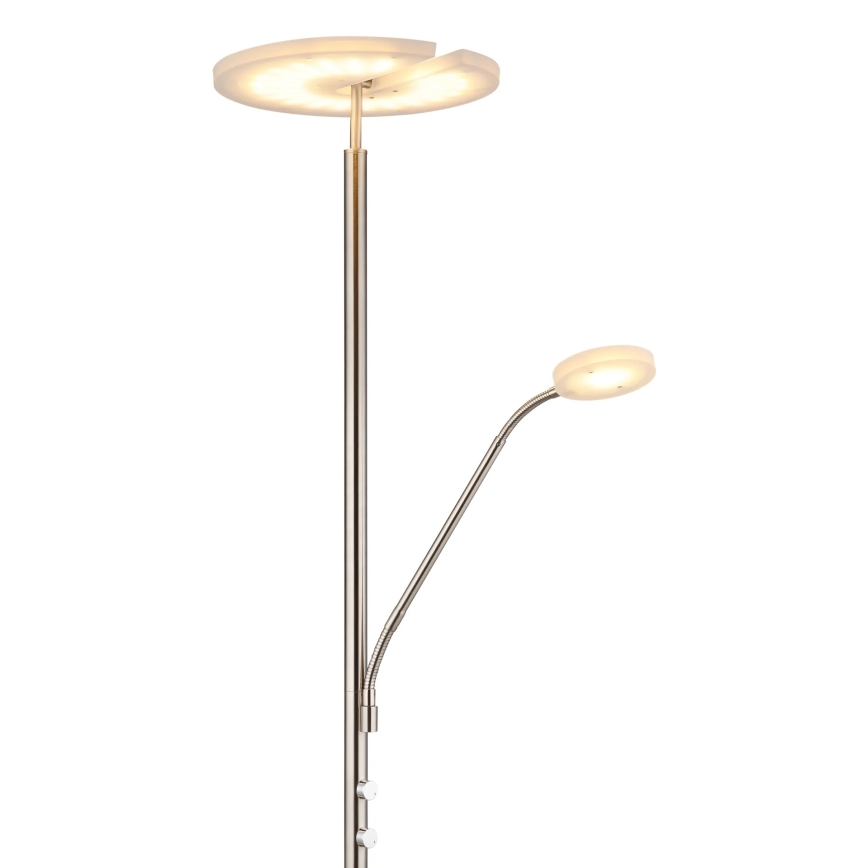 Globo - LED Ρυθμιζόμενο επιδαπέδιο φωτιστικό LED/28W/230V + LED/5W 3000K γυαλιστερό χρώμιο