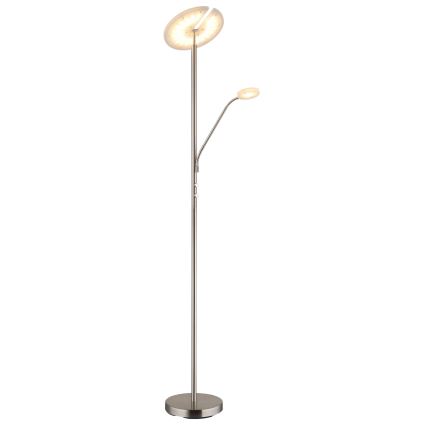 Globo - LED Ρυθμιζόμενο επιδαπέδιο φωτιστικό LED/28W/230V + LED/5W 3000K γυαλιστερό χρώμιο