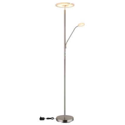 Globo - LED Ρυθμιζόμενο επιδαπέδιο φωτιστικό LED/28W/230V + LED/5W 3000K γυαλιστερό χρώμιο