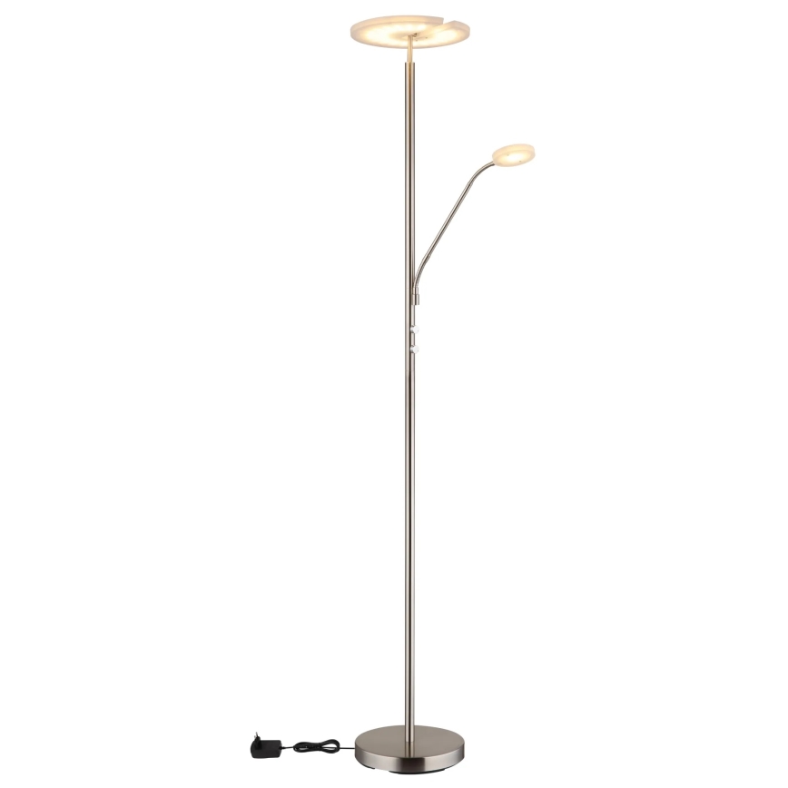 Globo - LED Ρυθμιζόμενο επιδαπέδιο φωτιστικό LED/28W/230V + LED/5W 3000K γυαλιστερό χρώμιο