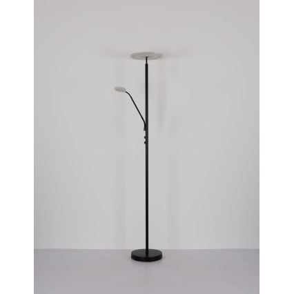 Globo - Ρυθμιζόμενο επιδαπέδιο φωτιστικό LED/28W/230V + LED/5W 3000K μαύρο