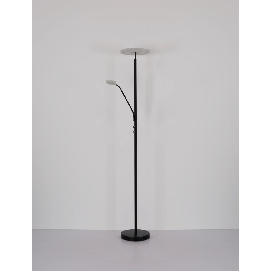 Globo - Ρυθμιζόμενο επιδαπέδιο φωτιστικό LED/28W/230V + LED/5W 3000K μαύρο