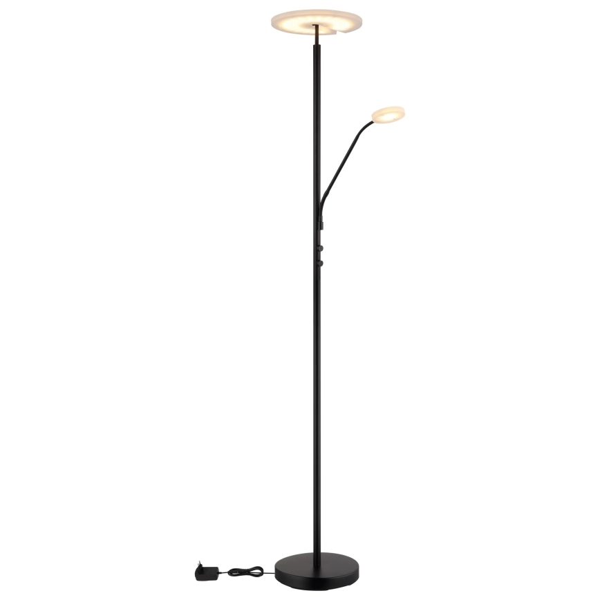 Globo - Ρυθμιζόμενο επιδαπέδιο φωτιστικό LED/28W/230V + LED/5W 3000K μαύρο